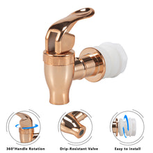 Load image into Gallery viewer, Rose Gold Replacement Spigot for Beverage Dispenser Drink Dispenser Push Style Spigot Silver Plastic Spout Tap for Glass Jar, Beverage Dispenser
