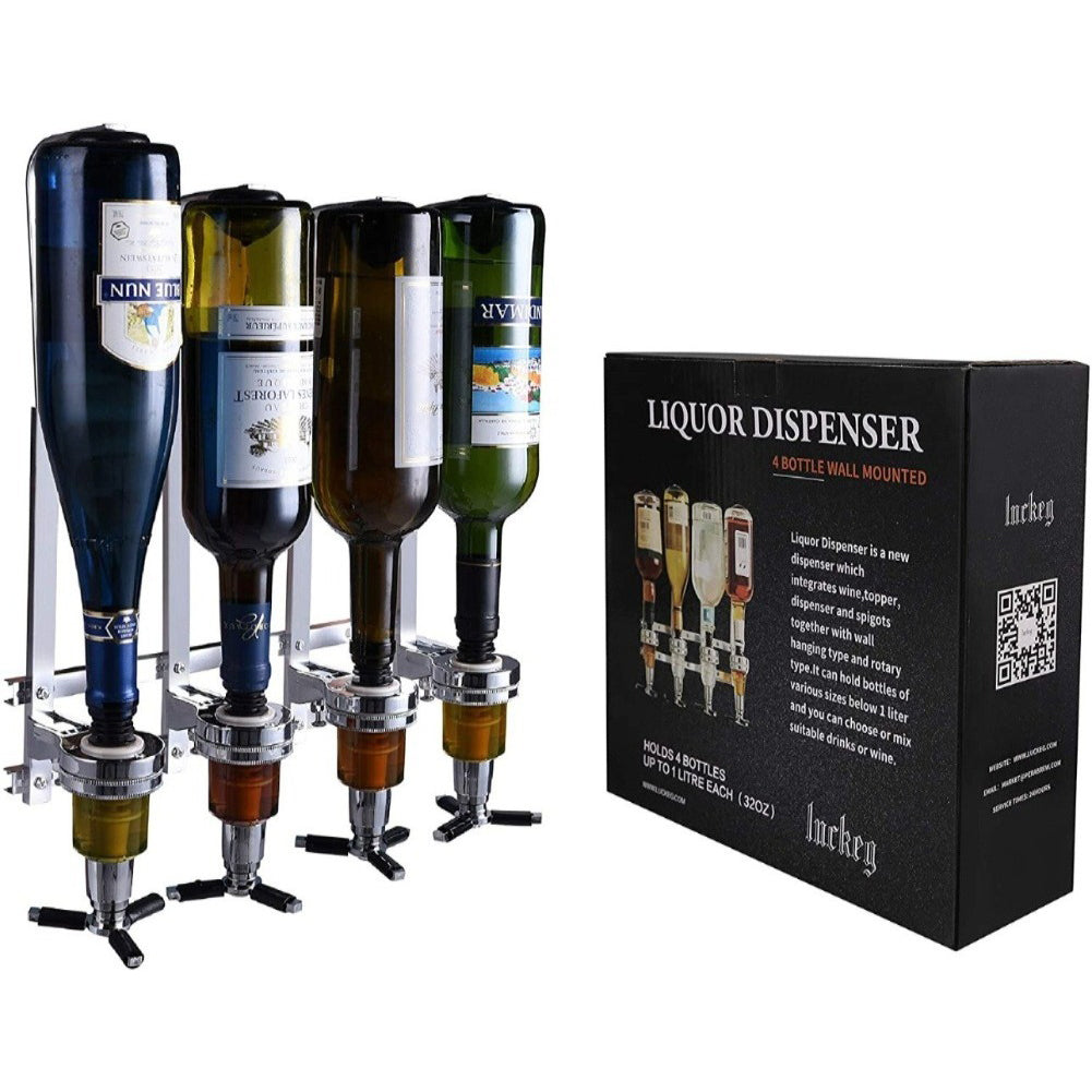 Wall-mounted 6 Bottle Racks, Wine Liquor Dispenser, Metal Beer